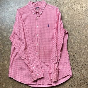 Red Checked Polo Button-Up